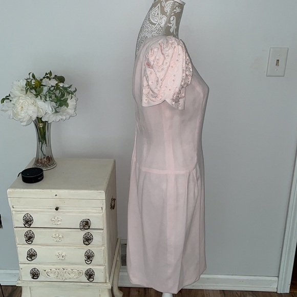 Vintage Morton Myles puff sleeve blush pink dress - Picture 4 of 13
